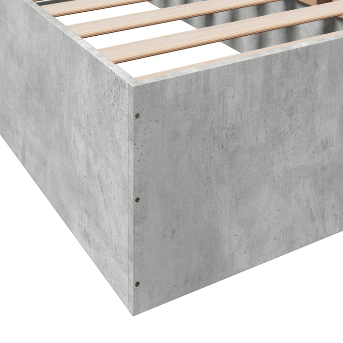 Cadru de pat, gri beton, 100x200 cm, lemn prelucrat - WALTI WALTI