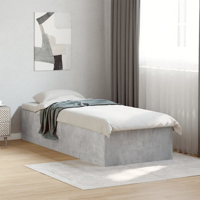 Cadru de pat, gri beton, 100x200 cm, lemn prelucrat - WALTI WALTI