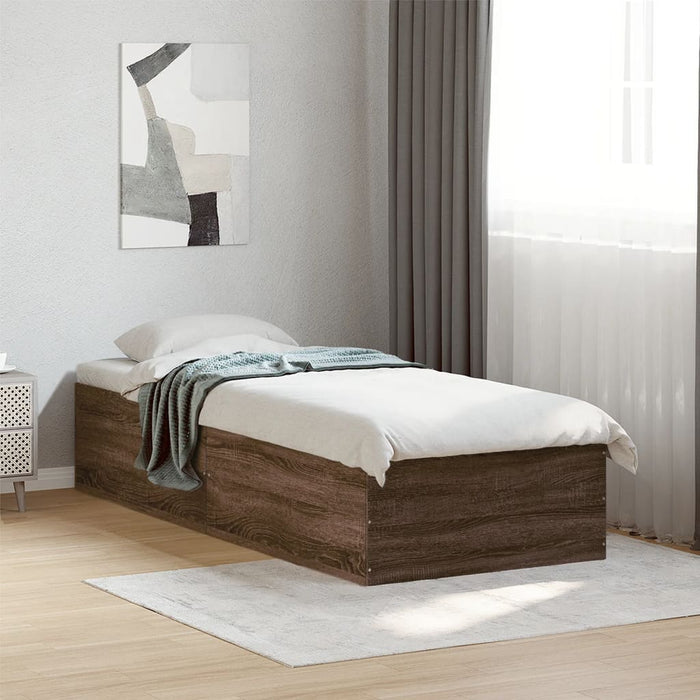 Cadru de pat, stejar maro, 90x200 cm, lemn prelucrat - WALTI WALTI