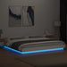Cadru de pat cu lumini LED, alb, 200x200 cm, lemn prelucrat - WALTI WALTI
