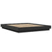 Cadru de pat cu lumini LED, negru, 150x200 cm, lemn prelucrat - WALTI WALTI