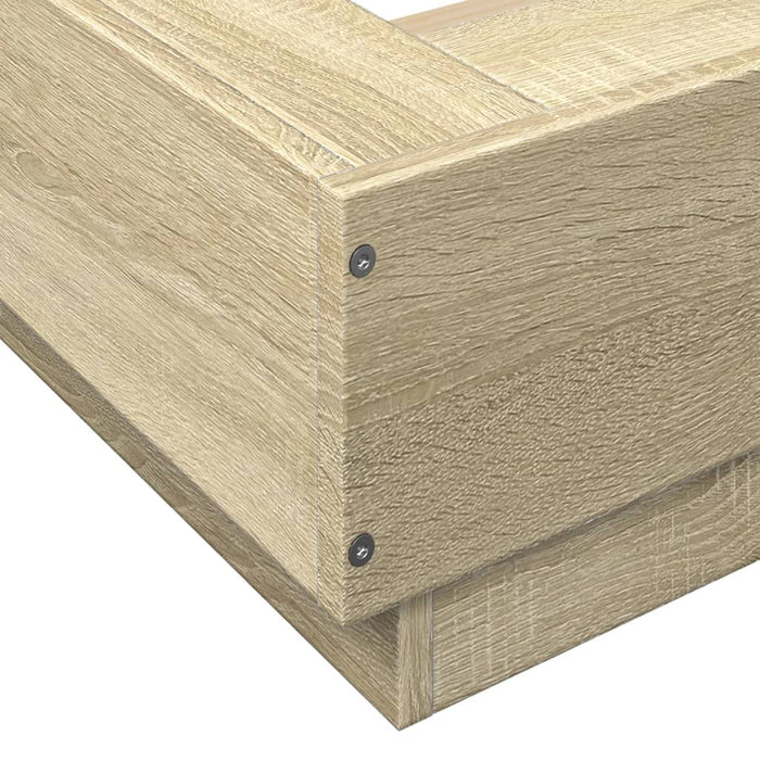 Cadru de pat cu LED stejar sonoma 150x200 cm lemn prelucrat - WALTI WALTI