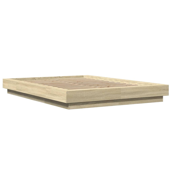 Cadru de pat cu LED stejar sonoma 140x200 cm lemn prelucrat - WALTI WALTI