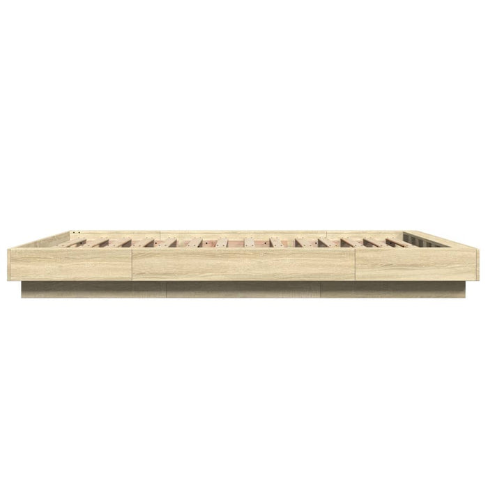 Cadru de pat cu LED stejar sonoma 140x200 cm lemn prelucrat - WALTI WALTI