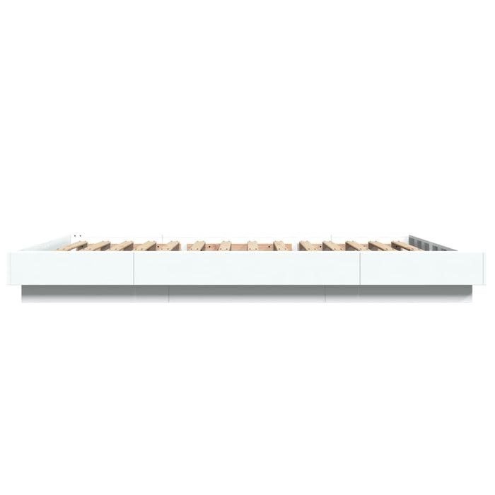 Cadru de pat cu lumini LED, alb, 120x200 cm, lemn prelucrat WALTI
