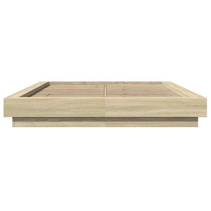 Cadru de pat cu LED stejar sonoma 120x200 cm lemn prelucrat - WALTI WALTI