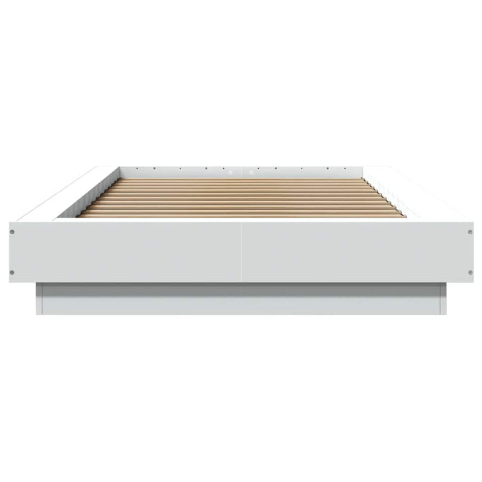 Cadru de pat cu lumini LED, alb, 100x200 cm, lemn prelucrat - WALTI WALTI