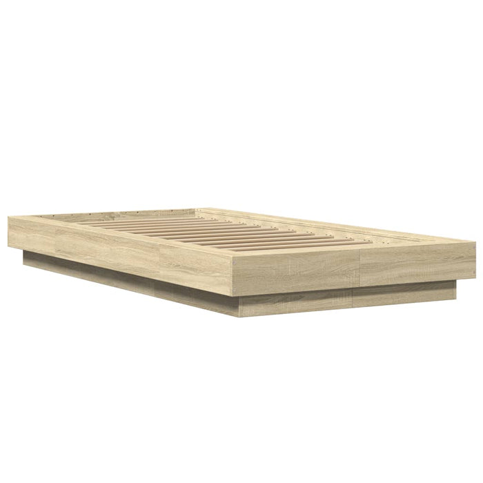 Cadru de pat cu LED, stejar sonoma, 100x200 cm, lemn prelucrat - WALTI WALTI