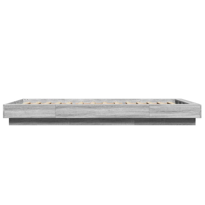 Cadru de pat cu lumini LED gri sonoma 100x200 cm lemn prelucrat - WALTI WALTI