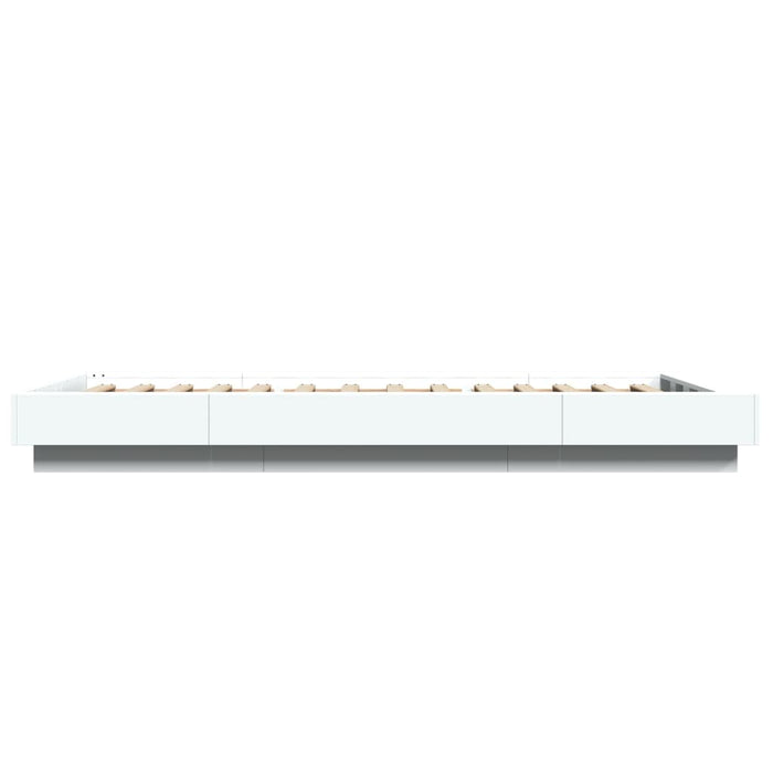 Cadru de pat cu lumini LED, alb, 90x200 cm, lemn prelucrat - WALTI WALTI