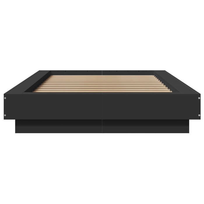 Cadru de pat cu lumini LED, negru, 90x200 cm, lemn prelucrat - WALTI WALTI
