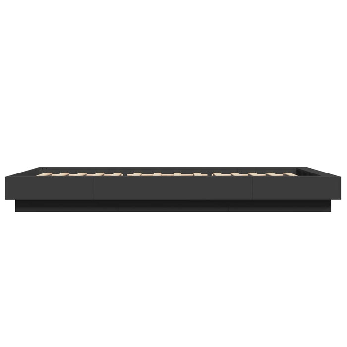 Cadru de pat cu lumini LED, negru, 90x200 cm, lemn prelucrat - WALTI WALTI