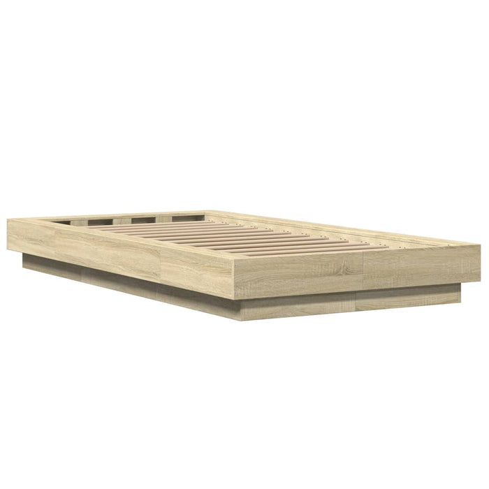 Cadru de pat cu LED, stejar sonoma, 90x200 cm, lemn prelucrat - WALTI WALTI