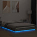 Cadru de pat cu lumini LED gri beton 140x190 cm, lemn prelucrat - WALTI WALTI