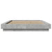 Cadru de pat cu lumini LED gri beton 140x190 cm, lemn prelucrat - WALTI WALTI