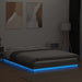 Cadru de pat cu LED, gri sonoma, 135x190 cm, lemn prelucrat - WALTI WALTI