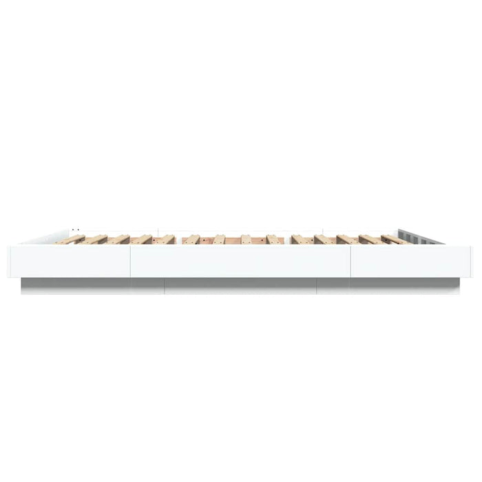 Cadru de pat cu lumini LED, alb, 120x190 cm, lemn prelucrat WALTI