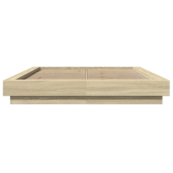 Cadru de pat cu LED stejar sonoma 120x190 cm lemn prelucrat - WALTI WALTI