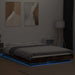 Cadru pat cu lumini LED stejar fumuriu 120x190cm lemn prelucrat - WALTI WALTI