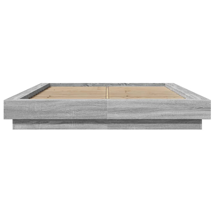Cadru de pat cu lumini LED gri sonoma 120x190 cm lemn prelucrat - WALTI WALTI