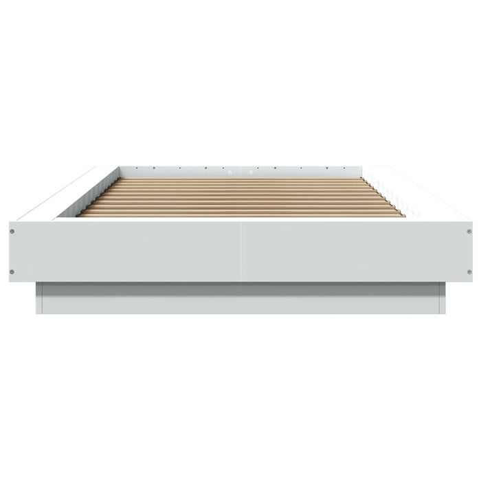 Cadru de pat cu lumini LED, alb, 90x190 cm, lemn prelucrat - WALTI WALTI