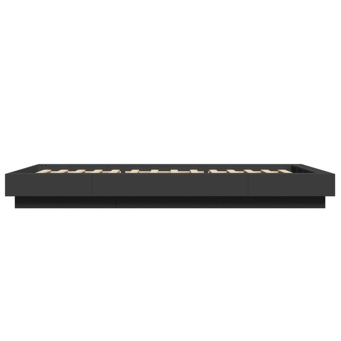 Cadru de pat cu lumini LED, negru, 90x190 cm, lemn prelucrat - WALTI WALTI