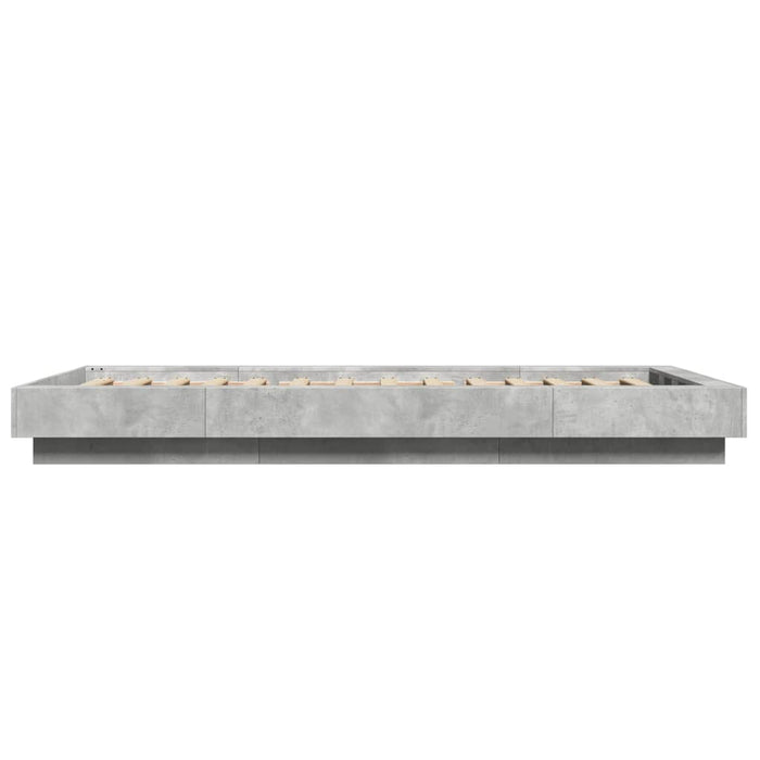 Cadru de pat cu LED, gri beton, 90x190 cm, lemn prelucrat - WALTI WALTI