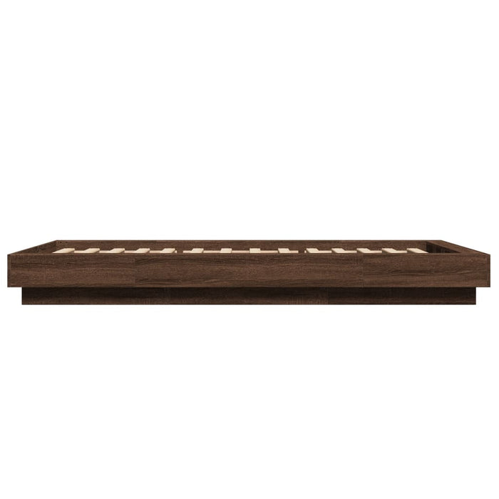 Cadru de pat cu LED, stejar maro, 90x190 cm, lemn prelucrat - WALTI WALTI