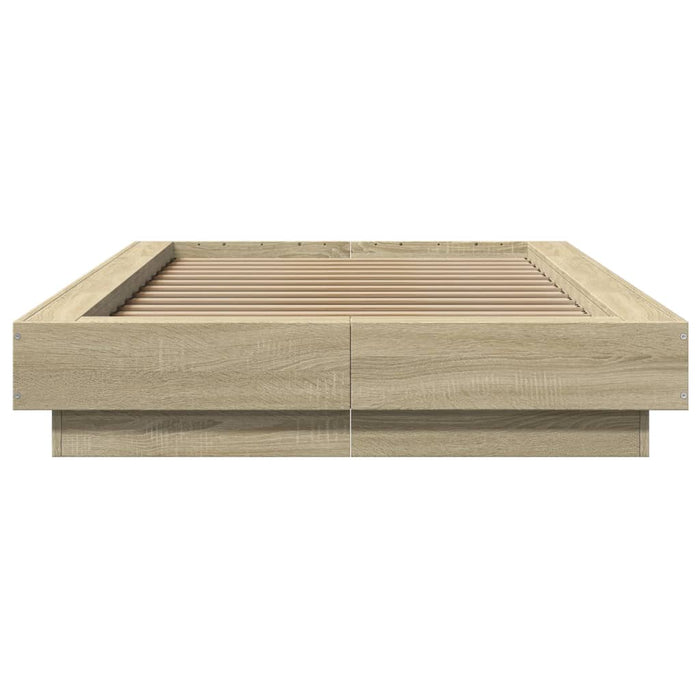 Cadru de pat cu LED stejar sonoma 75x190 cm lemn prelucrat - WALTI WALTI