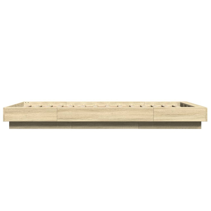 Cadru de pat cu LED stejar sonoma 75x190 cm lemn prelucrat - WALTI WALTI