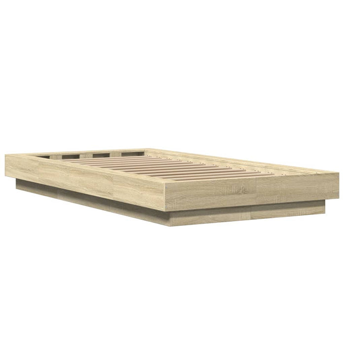 Cadru de pat cu LED stejar sonoma 75x190 cm lemn prelucrat - WALTI WALTI