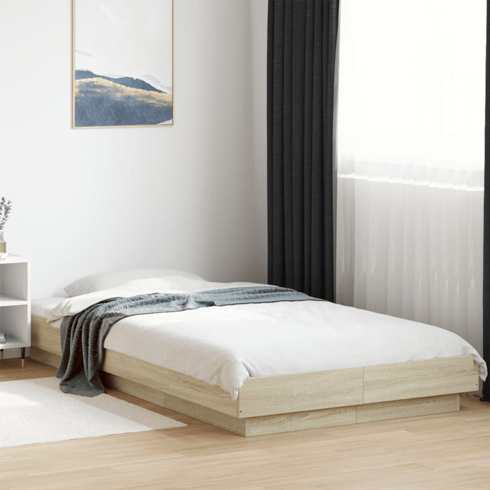 Cadru de pat cu LED stejar sonoma 75x190 cm lemn prelucrat - WALTI WALTI