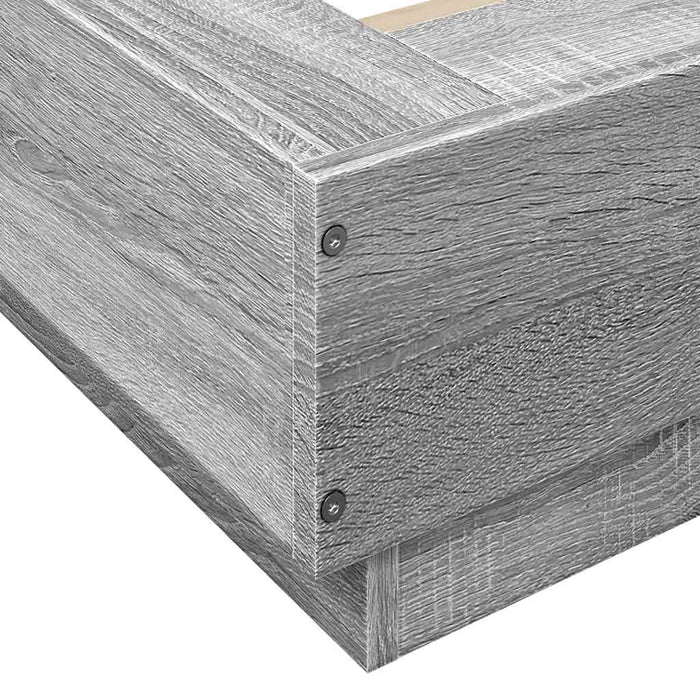 Cadru de pat cu LED gri sonoma 75x190 cm lemn prelucrat - WALTI WALTI
