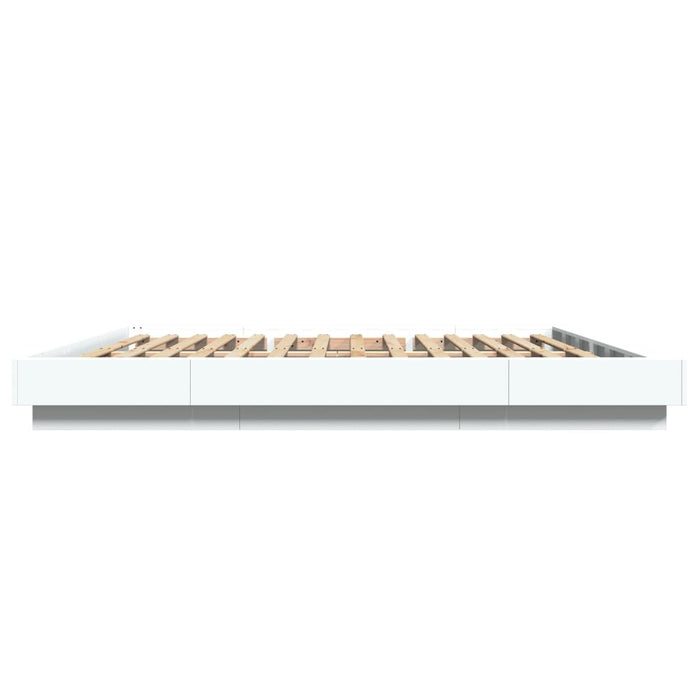 Cadru de pat, alb, 200x200 cm, lemn prelucrat WALTI