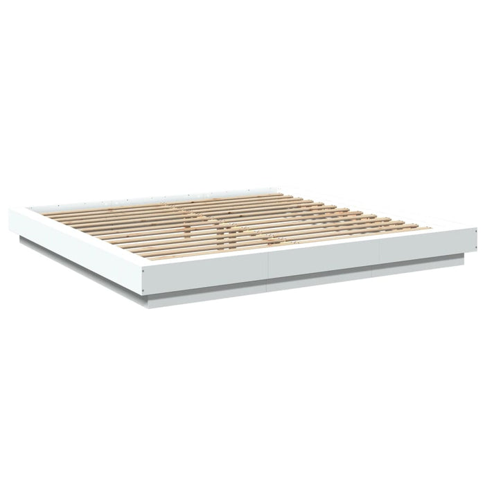 Cadru de pat alb 180x200 cm din lemn prelucrat WALTI