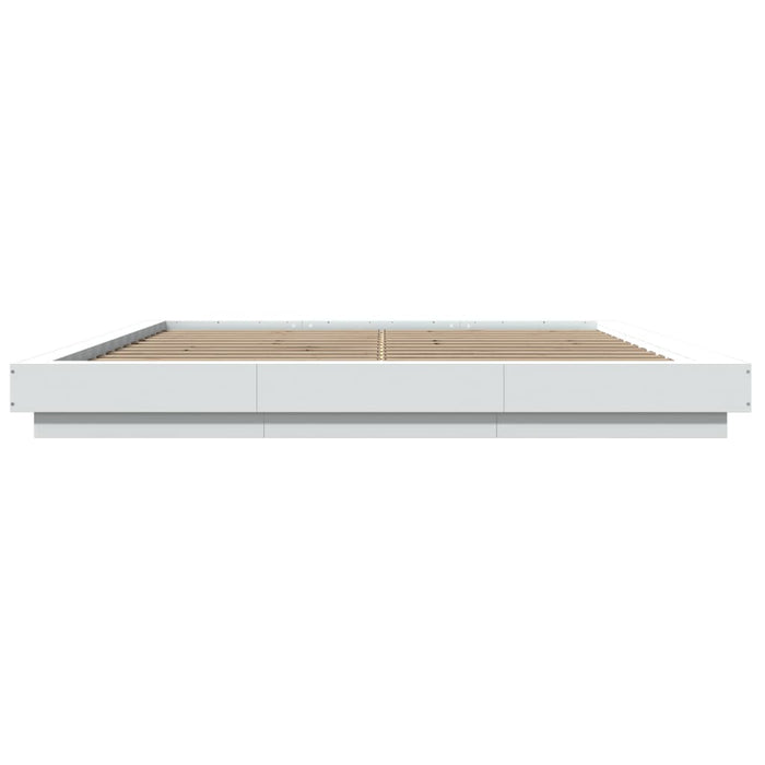 Cadru de pat alb 180x200 cm din lemn prelucrat WALTI