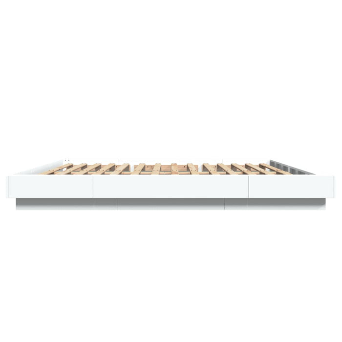 Cadru de pat alb 180x200 cm din lemn prelucrat WALTI
