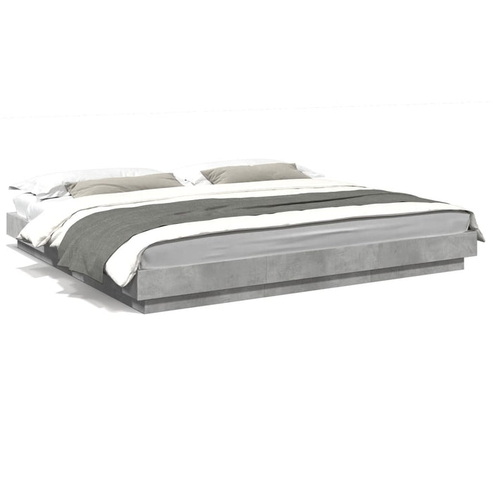 Cadru de pat, gri beton, 180x200 cm, lemn prelucrat WALTI