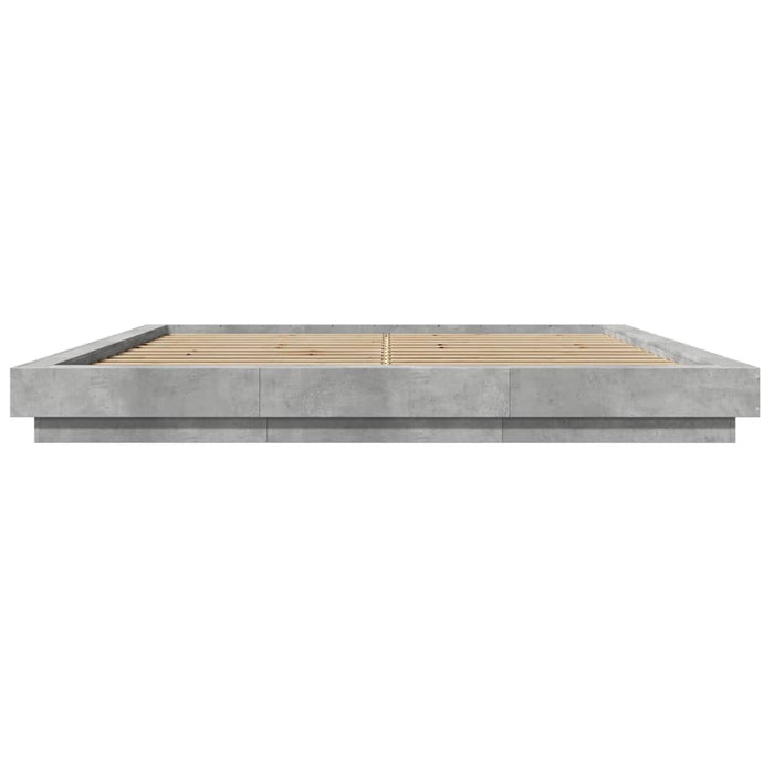 Cadru de pat, gri beton, 180x200 cm, lemn prelucrat WALTI