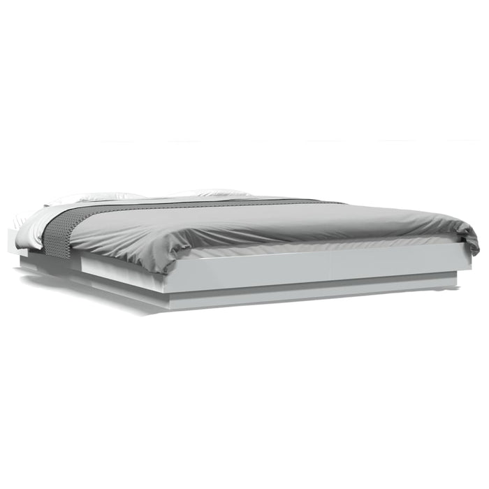 Cadru de pat, alb, 160x200 cm, lemn prelucrat WALTI