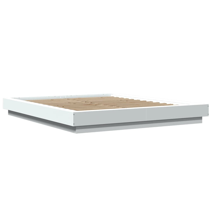 Cadru de pat, alb, 160x200 cm, lemn prelucrat WALTI