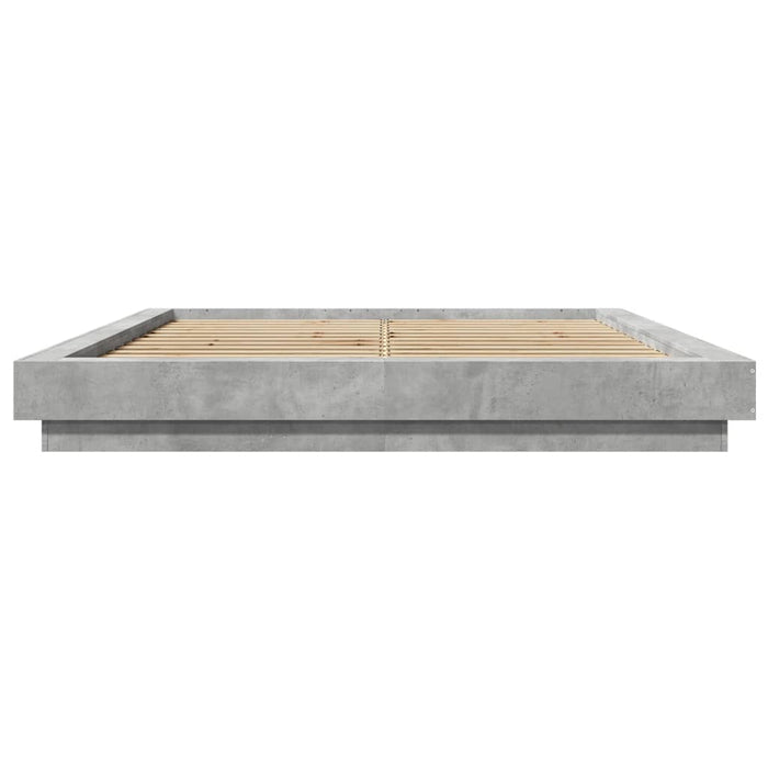 Cadru de pat, gri beton, 160x200 cm, lemn prelucrat - WALTI WALTI
