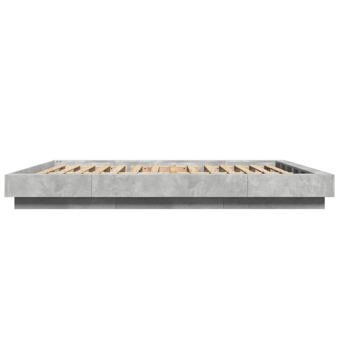 Cadru de pat, gri beton, 150x200 cm, lemn prelucrat - WALTI WALTI