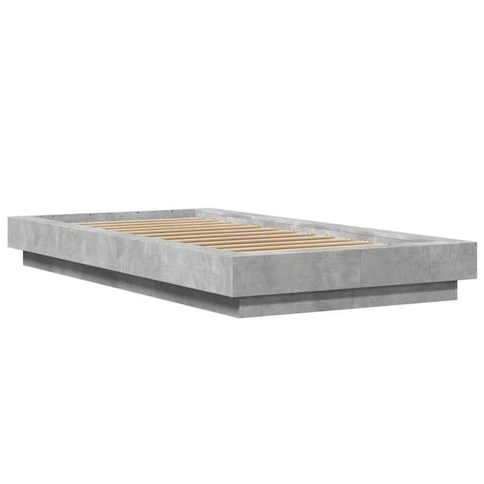 Cadru de pat, gri beton, 100x200 cm, lemn prelucrat WALTI