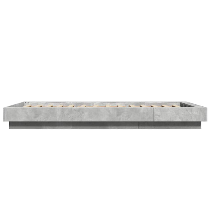 Cadru de pat, gri beton, 100x200 cm, lemn prelucrat WALTI