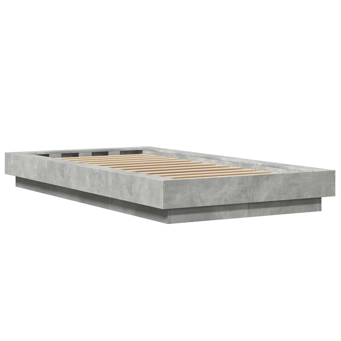 Cadru de pat, gri beton, 100x200 cm, lemn prelucrat WALTI