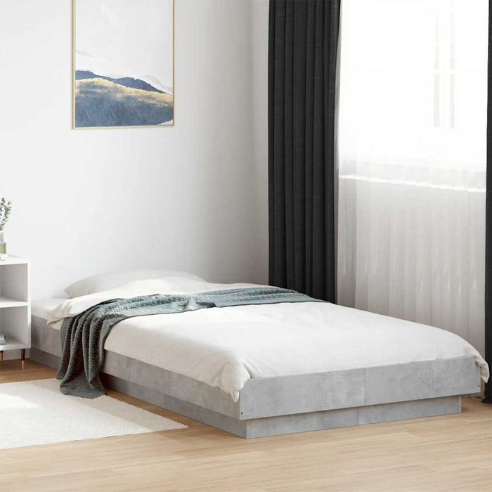Cadru de pat, gri beton, 100x200 cm, lemn prelucrat WALTI