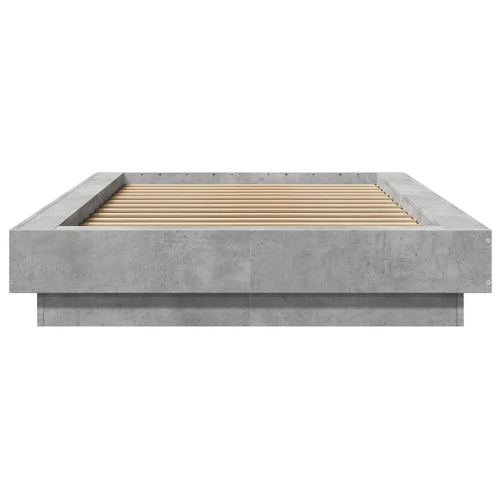 Cadru de pat, gri beton, 90x200 cm, lemn prelucrat - WALTI WALTI
