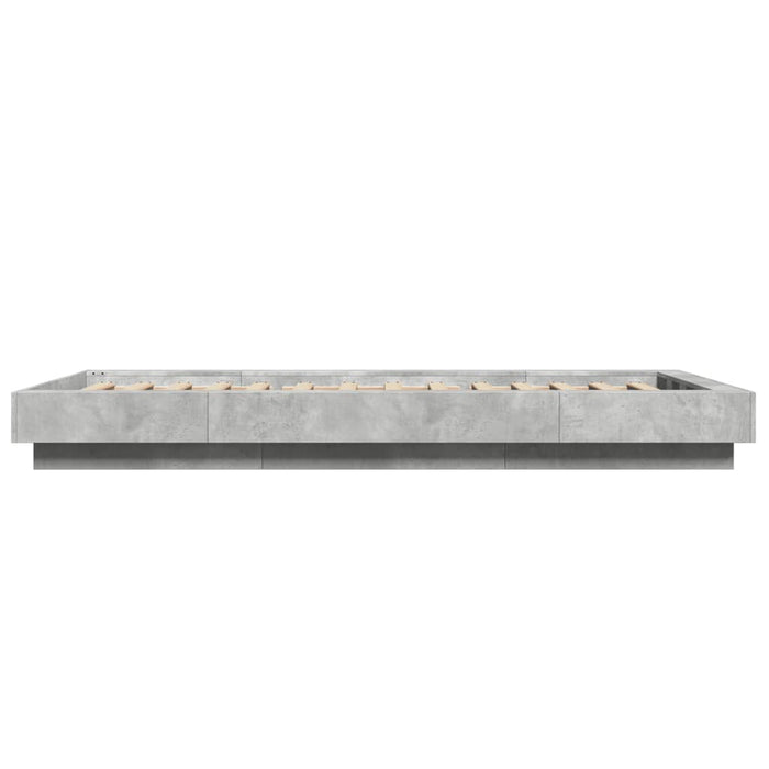 Cadru de pat, gri beton, 90x200 cm, lemn prelucrat - WALTI WALTI