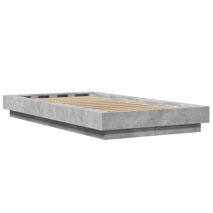 Cadru de pat, gri beton, 90x200 cm, lemn prelucrat - WALTI WALTI